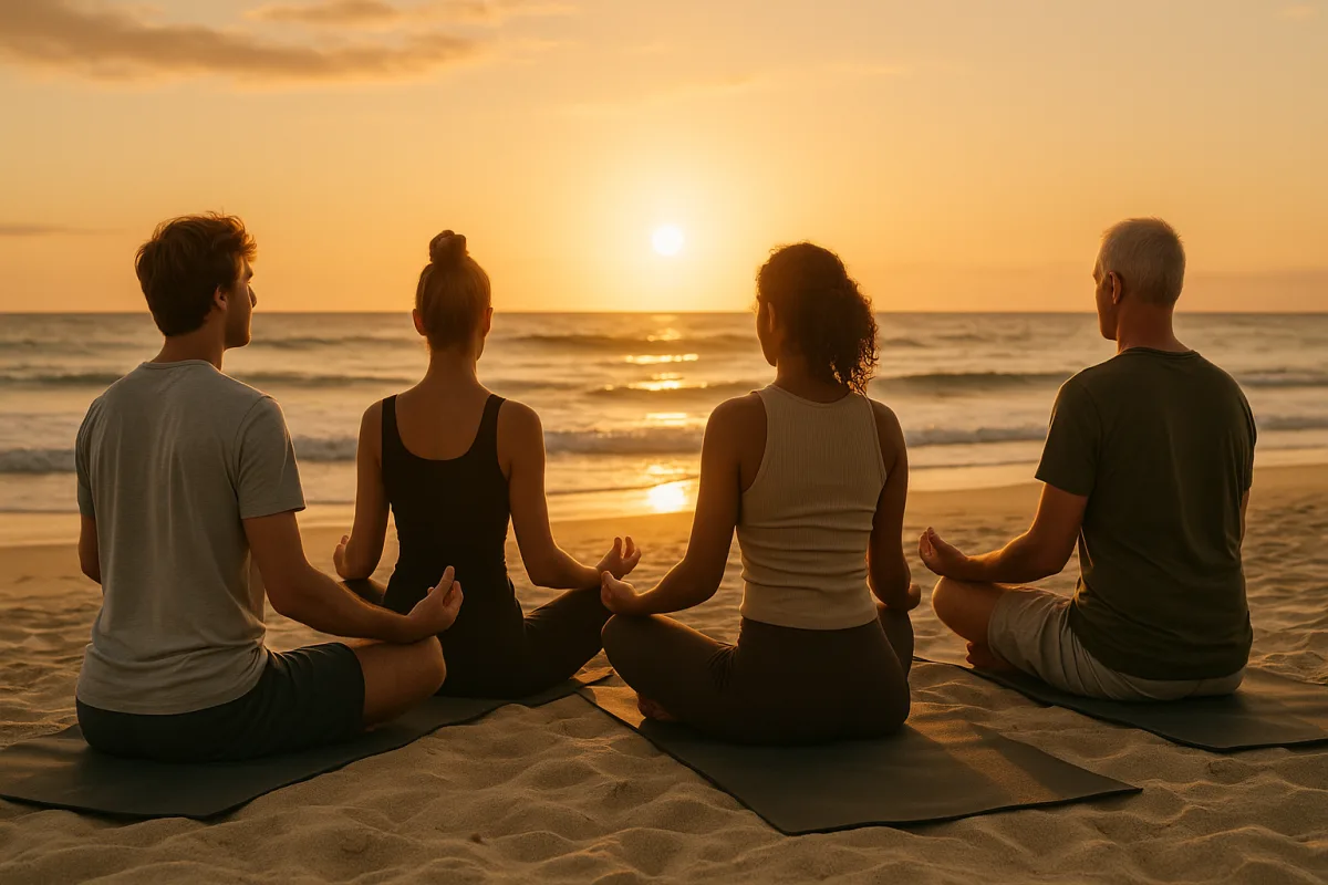 Yoga al tramonto sulla sabbia: benefici riscontrati dai partecipanti nelle località di mare