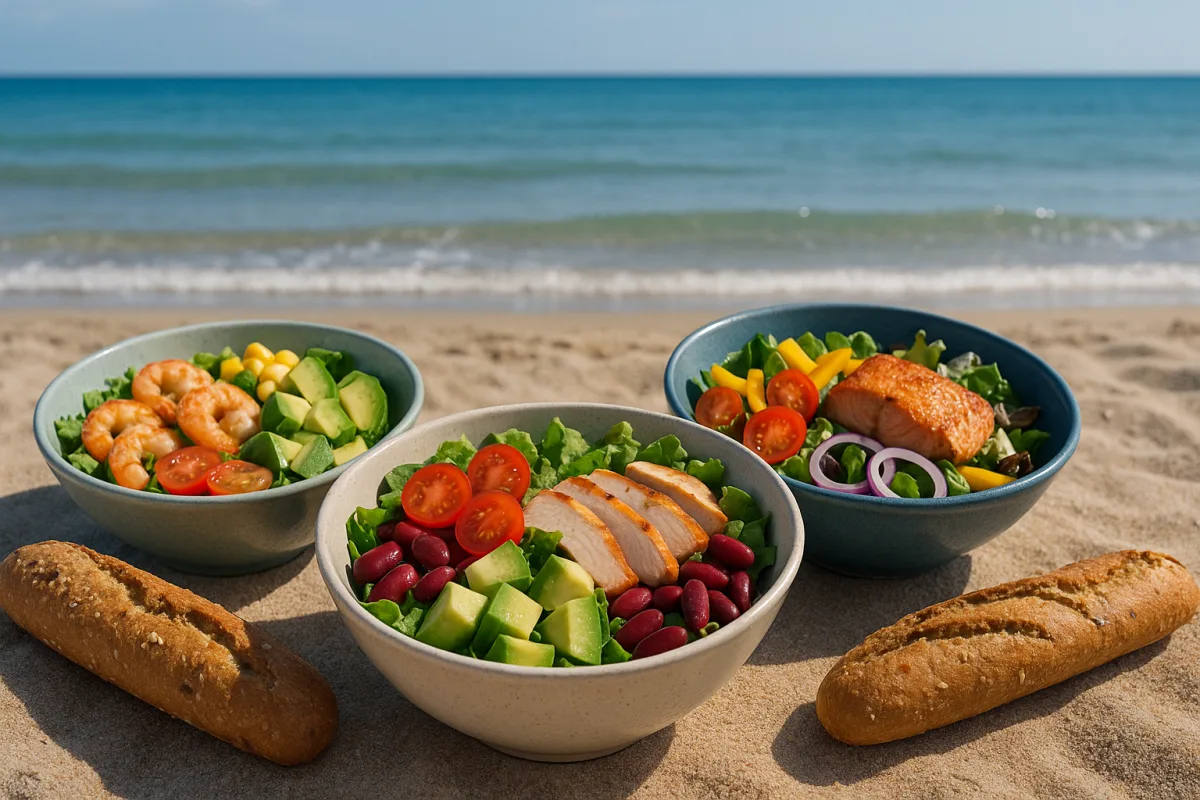 Insalate fresche e piatti unici: come comporli per un pranzo spiaggia leggero e saziante insieme
